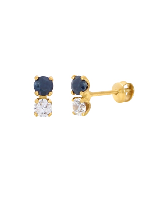 Broqueles Dama de oro con acabado brillante zirconia 2