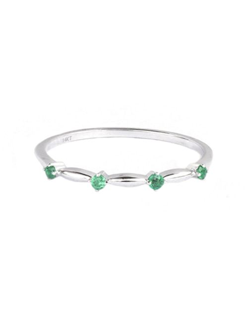 Anillo Ingrata Fortuna Acis 14 k de oro blanco esmeralda brillante