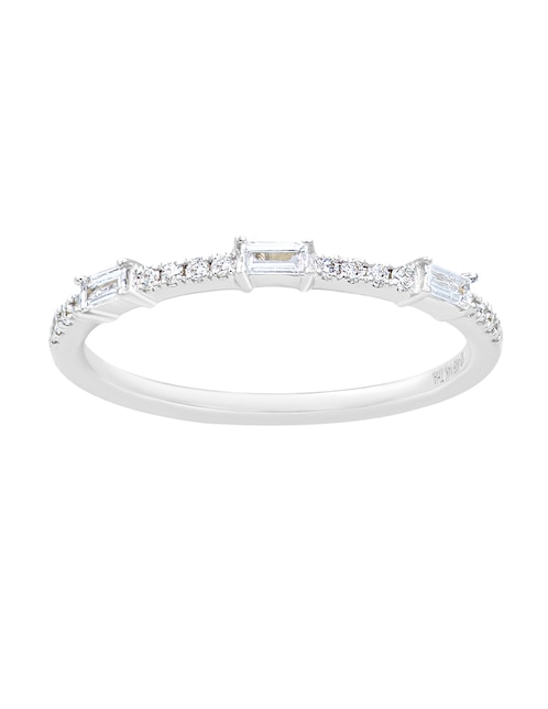 Anillo de compromiso de oro blanco 14 k diamante 1