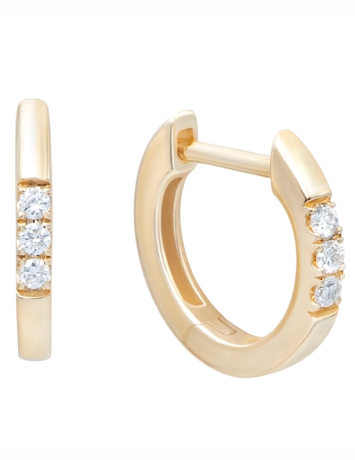 Aretes redondos Riccardo Orsato de oro con acabado brillante diamante
