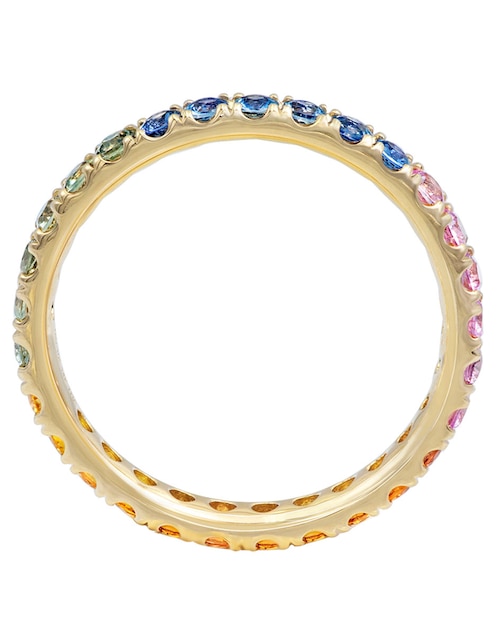 Anillo 14 k de oro zafiro brillante 1