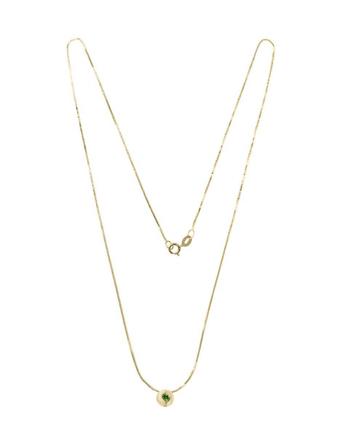 Colgante Y Dije circular nuvole de oro amarillo 14 K esmeralda 1
