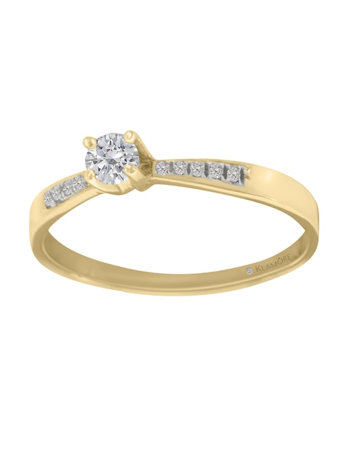 Solitario de oro amarillo 14 k Miloro diamante 1