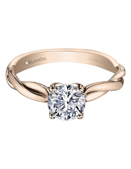 Solitario de oro 14 k Aileen diamante 1