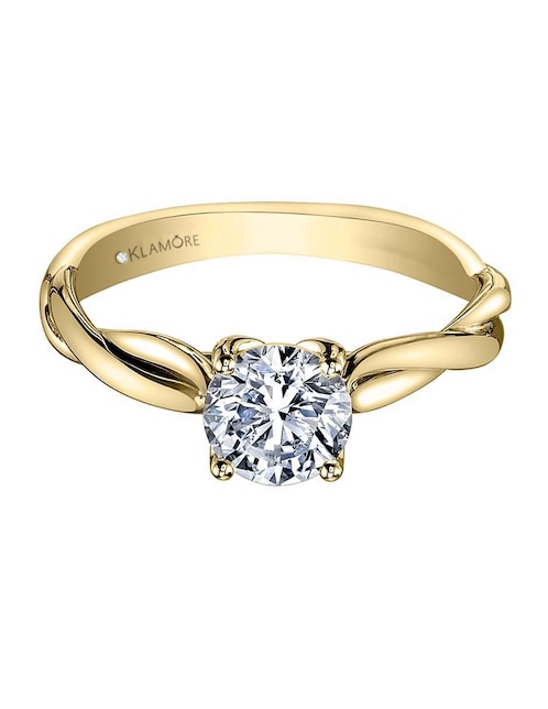 Solitario de oro 14 k klamore diamante