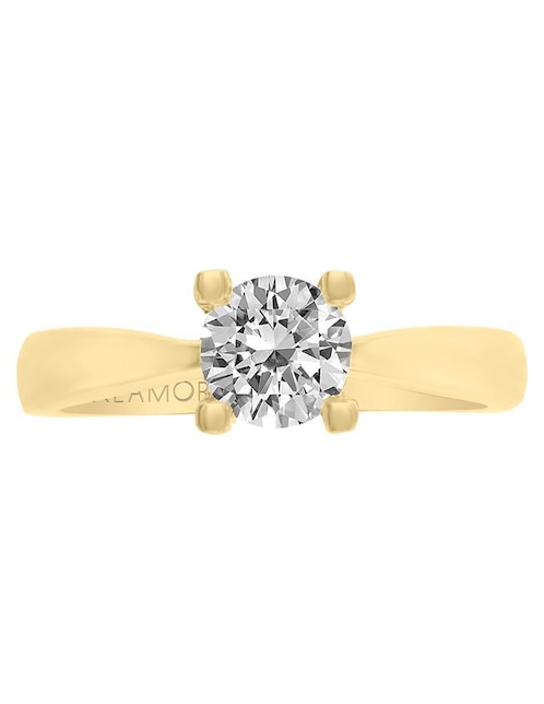 Solitario de oro 14 k klamore diamante