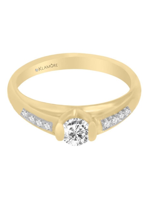 Solitario de oro 14 k klamore diamante