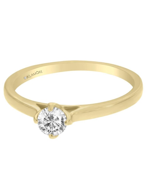 Solitario de oro 14 k klamore diamante