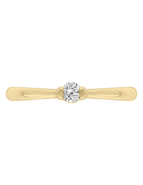 Solitario de oro 14 k klamore diamante