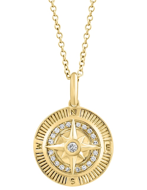Collar de rosa de los vientos de oro 14 K 1