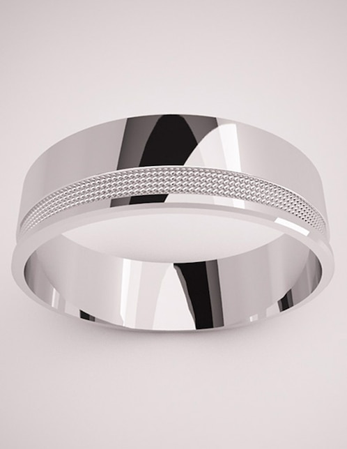 Argolla de oro blanco 14 k Elegance 1