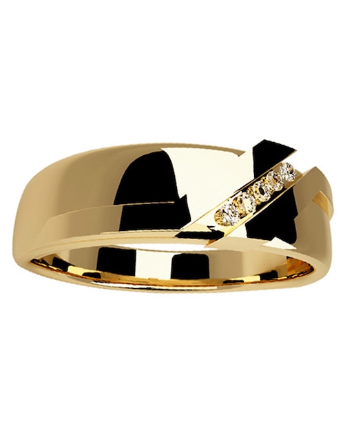 Argolla de oro amarillo 14 k Promesas diamante 1