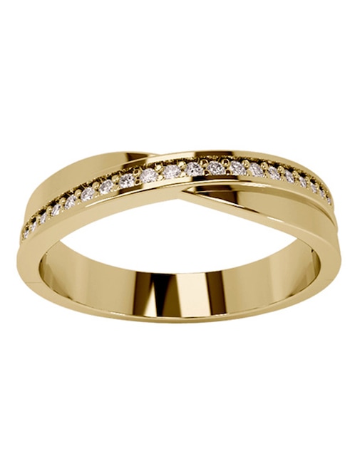 Argolla de oro amarillo 14 k Moño diamante 1