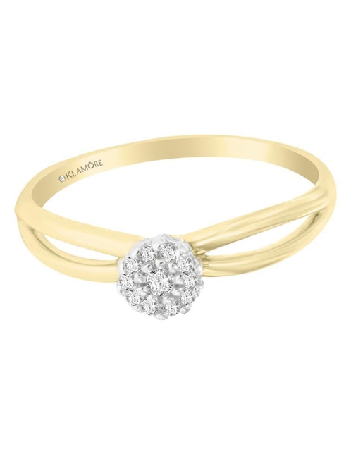 Solitario de oro 14 k klamore diamante