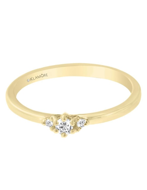 Solitario de oro 14 k klamore diamante