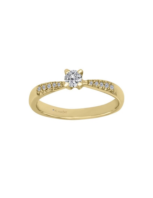 Solitario "de" oro 14 k klamore diamante