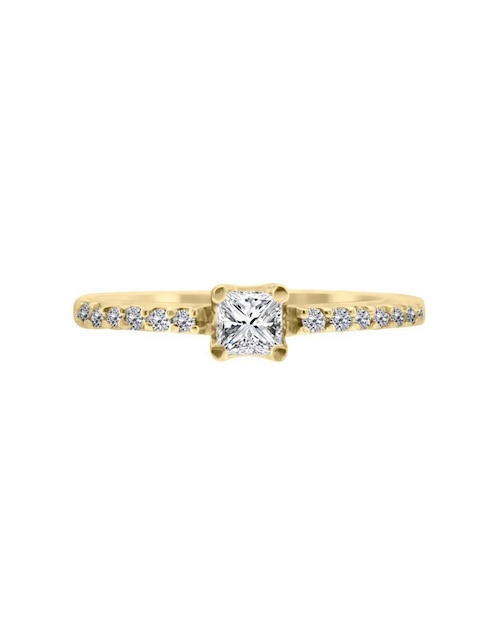Solitario "de" oro 14 k klamore diamante