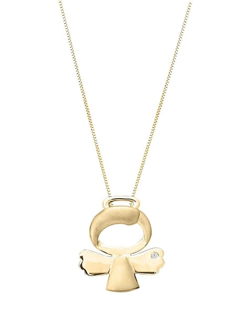 Colgante Y Dije de ángel de oro 14 K diamante 1