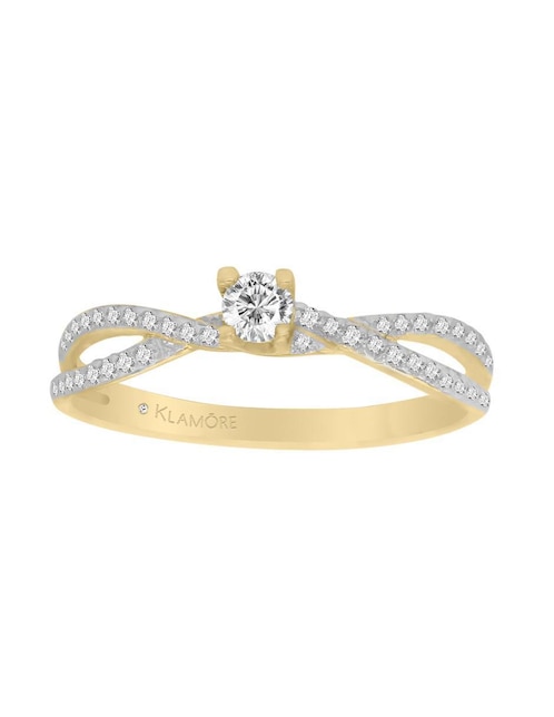 Solitario "de" oro 14 k klamore diamante