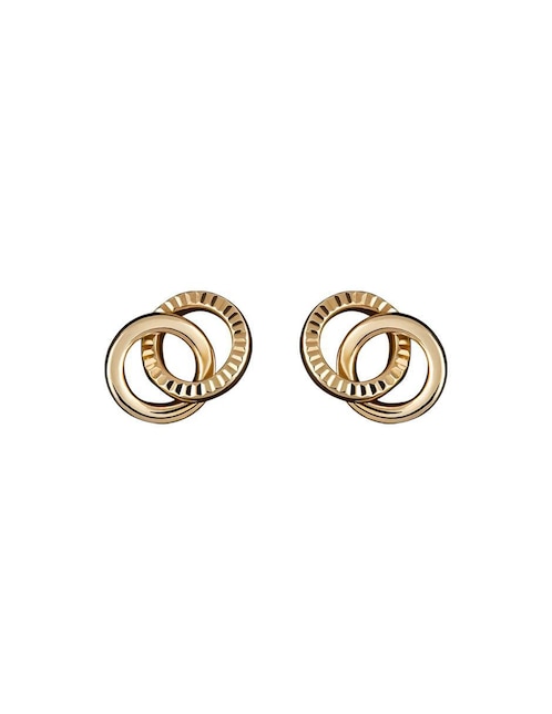 Broqueles redondos Giallo de oro amarillo 14 K con acabado espejo