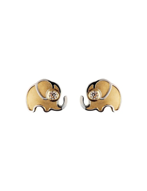 Broqueles de elefante Giallo Exclusiva de oro con acabado espejo zirconia