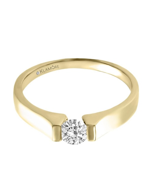 Solitario "de" oro 14 k klamore diamante