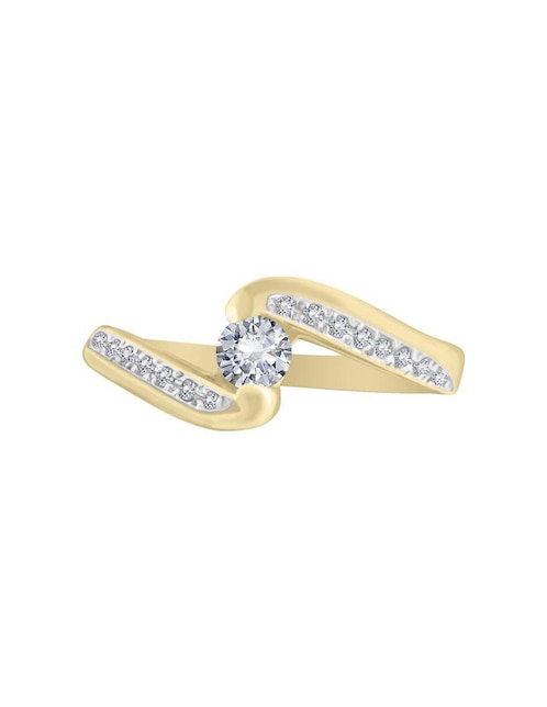Solitario "de" oro 14 k klamore diamante