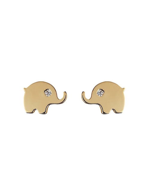 Broqueles de elefante Giallo Exclusiva de oro con acabado espejo zirconia