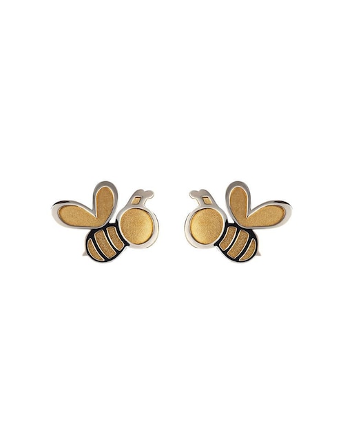 Broqueles de abeja Giallo de oro amarillo 14 K con acabado espejo