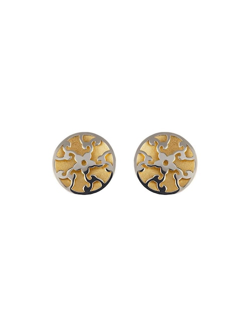 Broqueles de flor Giallo de oro con acabado espejo
