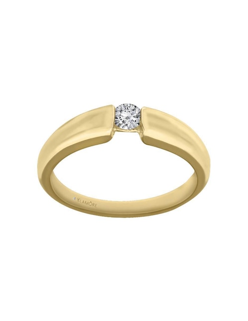 Solitario "de" oro 14 k klamore diamante