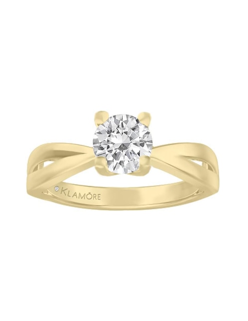 Solitario "de" oro 14 k klamore diamante