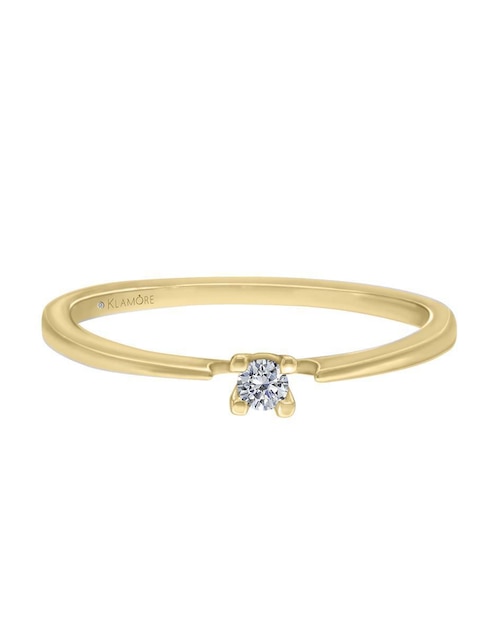 Solitario "de" oro 14 k klamore diamante
