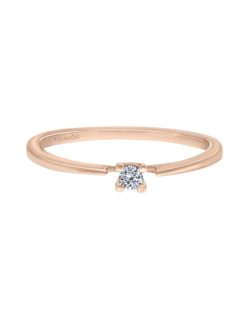 Solitario de oro 14 k Demi diamante 1