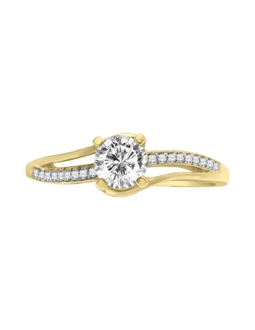 Solitario "de" oro 14 k klamore diamante