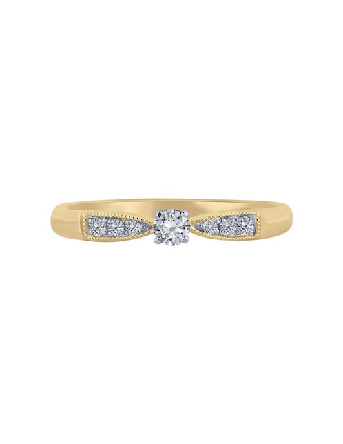 Solitario "de" oro 14 k klamore diamante