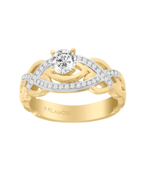 Solitario "de" oro 14 k klamore diamante