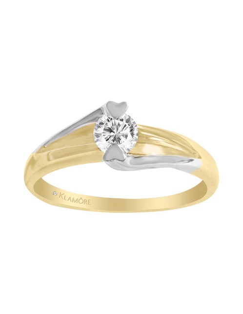 Solitario "de" oro 14 k klamore diamante