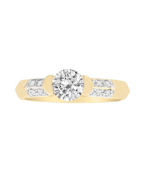 Solitario "de" oro 14 k klamore diamante