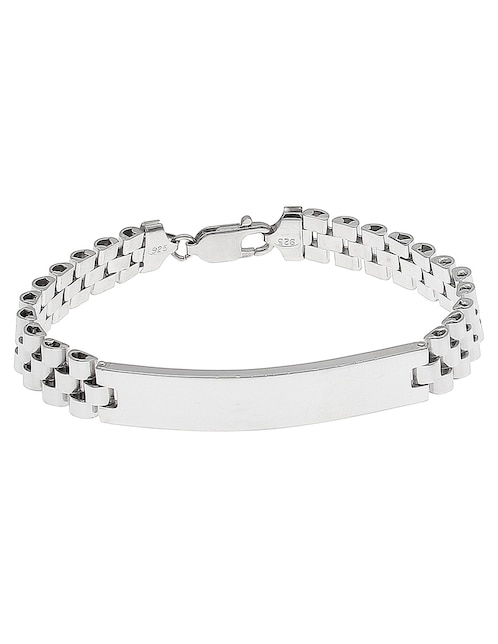 Brazalete de plata P 925 con acabado baño rodio 1