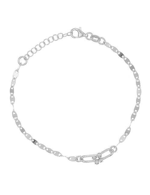 Brazalete de plata P 925 con acabado baño rodio 1