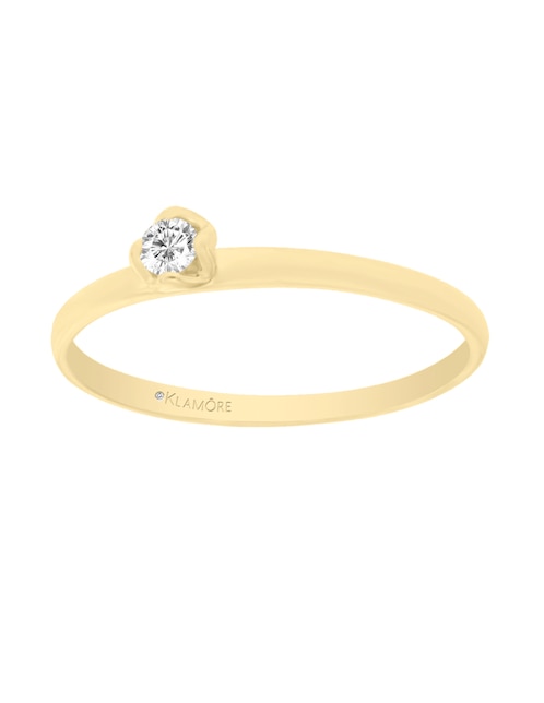 Solitario "de" oro 14 k klamore diamante