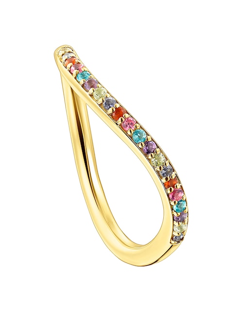 Anillo ondulado Tous Vibrant Color P 925 de plata vermeil iolita