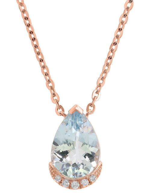 Collar de gota Aquarius de oro 14 K 1
