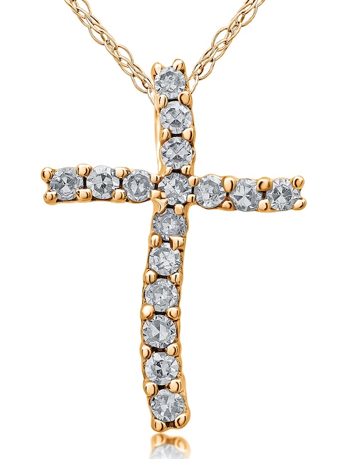 Collar de cruz de oro 14 K 1