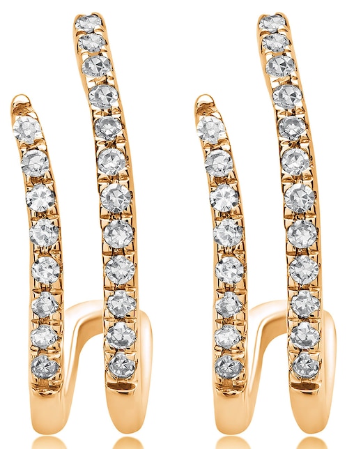 Aretes cortos Jayda de oro 14 K diamante