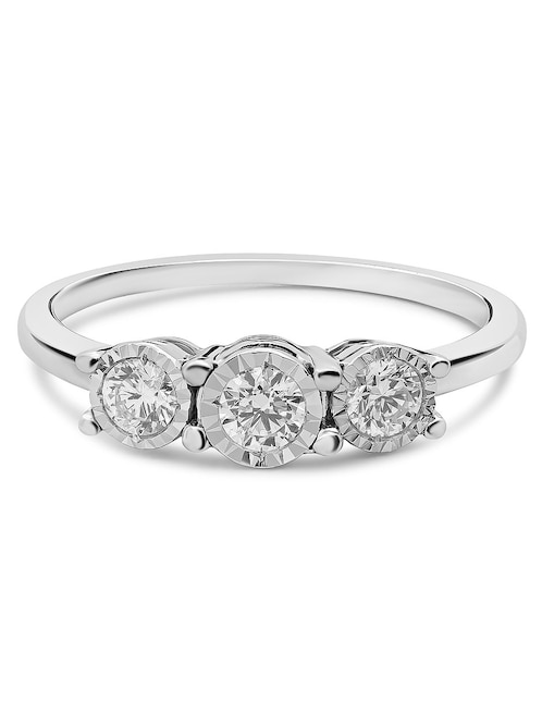 Anillo Jayda 14 k de oro blanco diamante brillante