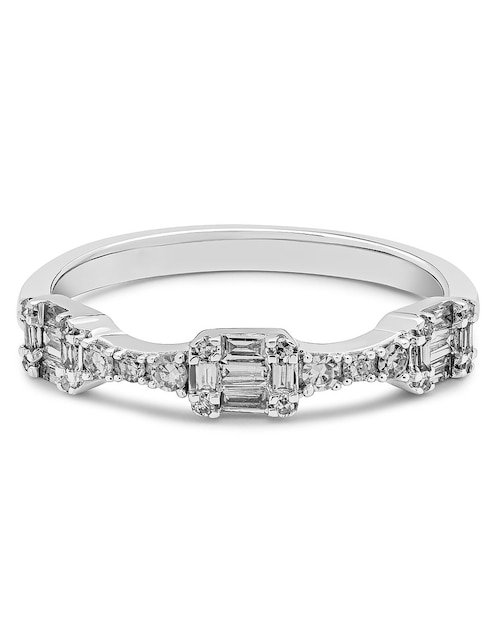 Anillo Jayda 14 k de oro blanco diamante brillante