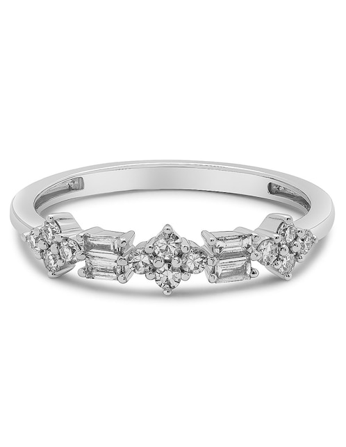 Anillo Jayda 14 k de oro blanco diamante brillante