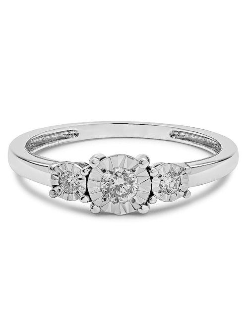 Anillo Jayda 14 k de oro blanco diamante brillante